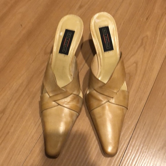 Beige leather mules, 5th Avenue, new, size EUR 39/US7,5-8 - Picture 4 of 11